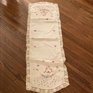 Hand embroidered antique table runner